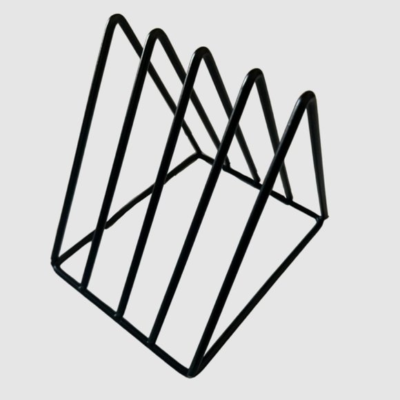 Black Metal File Holder with 4 Slots, EUC - Picture 1 of 4